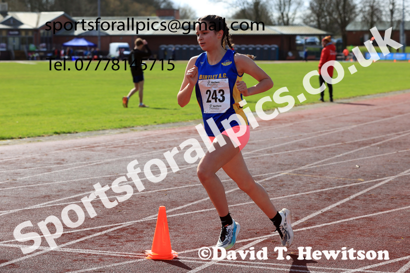 Girls Under-15s Young Athletes 5k, 2026 Northern Mens 12 and Womens 6 Stage Road Relays and Young Athletes 5k, Sheepmount Stadium, Carlisle. Photo: David T. Hewitson/Sports for All Pics